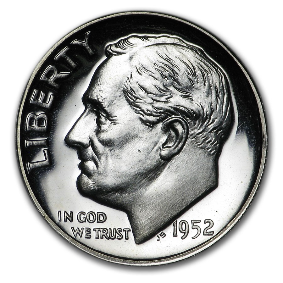 1952 Roosevelt Dime Gem Proof