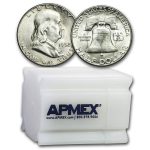 1952-S Franklin Half Dollar 20-Coin Roll BU