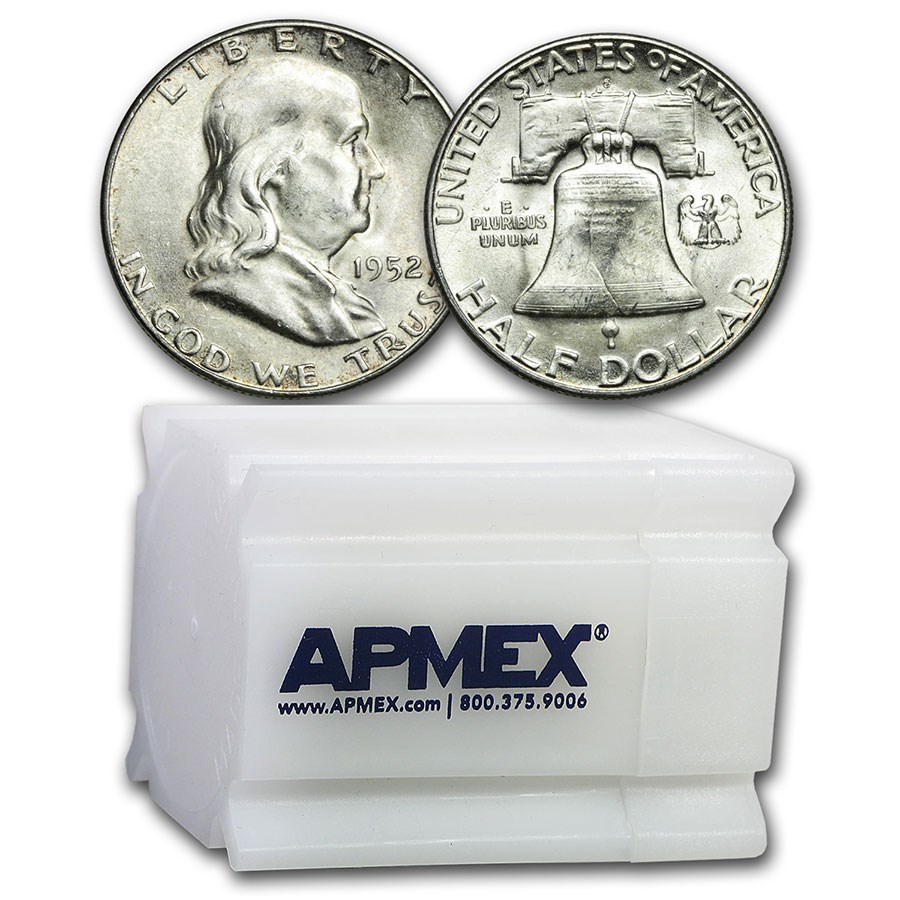 1952-S Franklin Half Dollar 20-Coin Roll BU