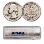 1952-S Washington Quarter 40-Coin Roll Avg Circ