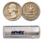 1952 Washington Quarter 40-Coin Roll Avg Circ