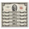 1953-B $2.00 U.S. Notes Red Seal CU (Fr#1511) 5 Consecutive