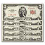 1953-C $2.00 U.S. Notes Red Seal CU (Fr#1512) 9 Consecutive