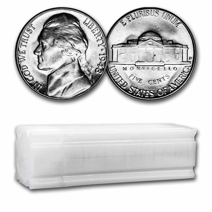 1953-D Jefferson Nickel 40-Coin Roll BU