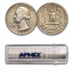 1953-D Washington Quarter 40-Coin Roll Avg Circ