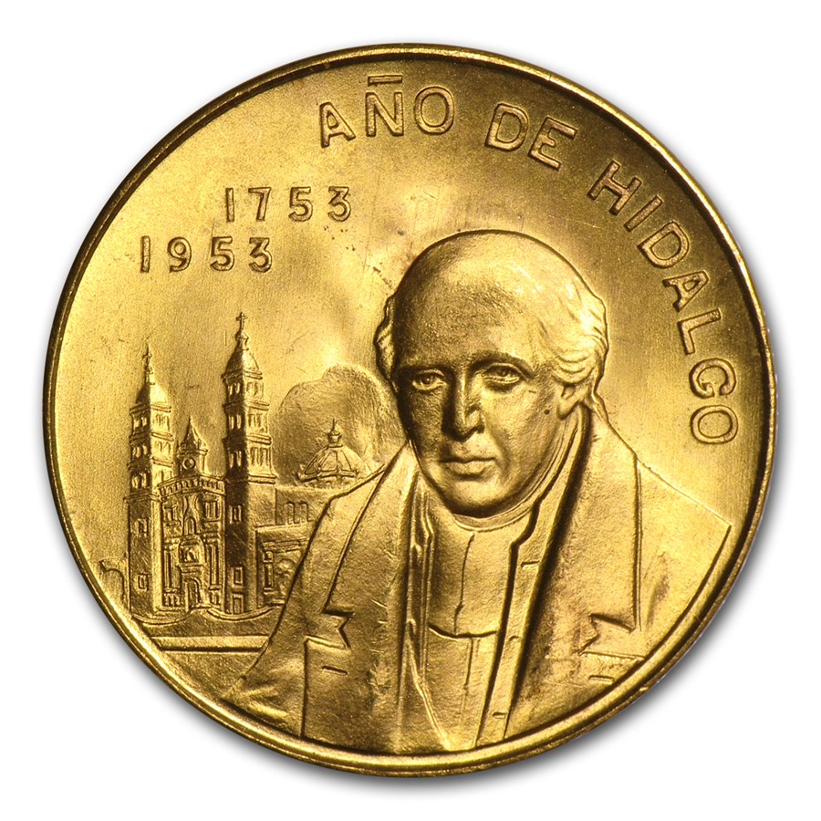 1953 Mexico Gold Year of Hidalgo Medal BU (.2411 AGW)