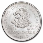 1953 Mexico Silver 5 Pesos Hidalgo BU