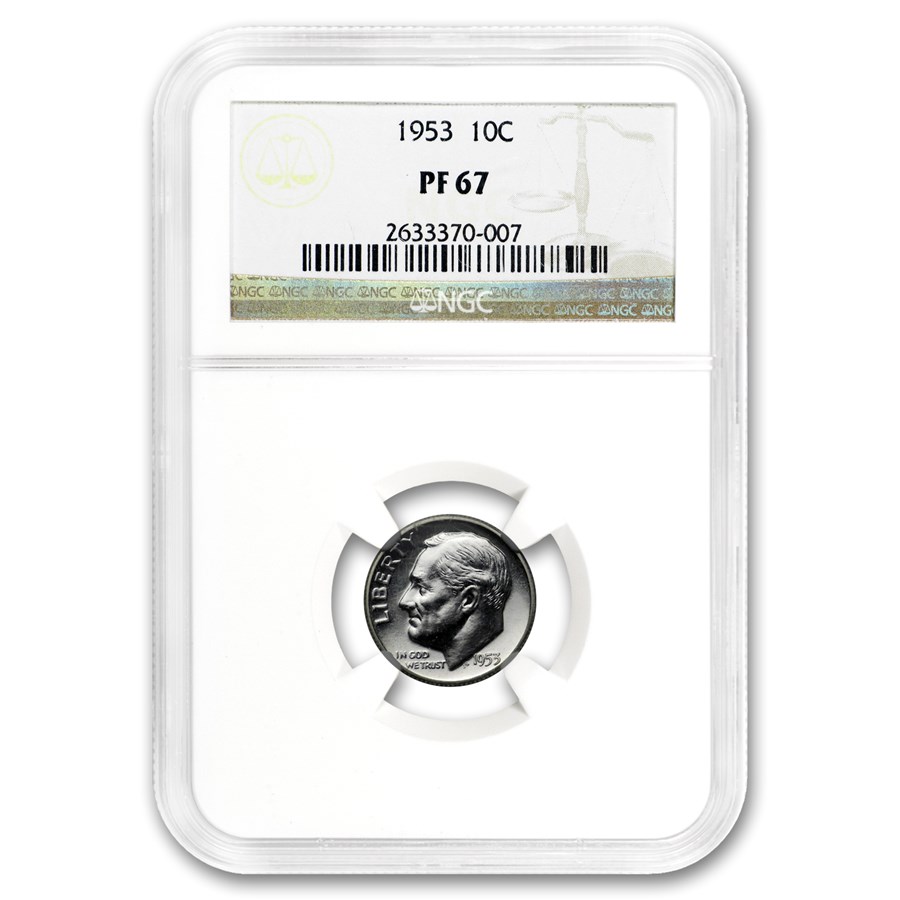 1953 Roosevelt Dime PF-67 NGC