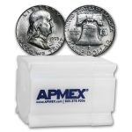 1953-S Franklin Half Dollar 20-Coin Roll BU