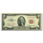 1953 thru 1953-C $2.00 U.S. Notes Red Seal VF-XF