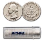 1953 Washington Quarter 40-Coin Roll Avg Circ