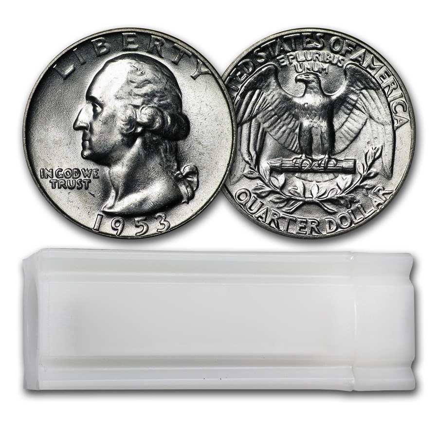 1953 Washington Quarter 40-Coin Roll BU