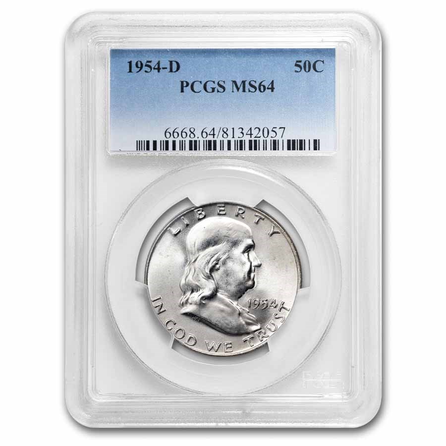 1954-D Franklin Half Dollar MS-64 PCGS