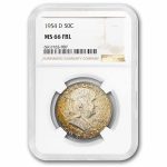 1954-D Franklin Half Dollar MS-66 NGC (FBL) Toned