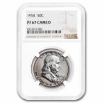 1954 Franklin Half Dollar PF-67 Cameo NGC