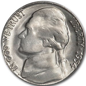 1954 Jefferson Nickel BU