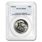 1954-S Franklin Half Dollar MS-64 PCGS