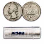 1954-S Washington Quarter 40-Coin Roll Avg Circ