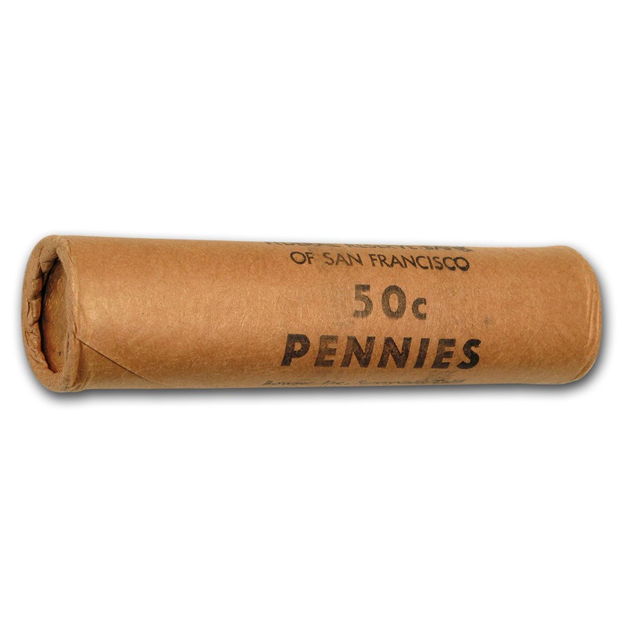 1955-D Lincoln Cent 50-Coin Roll BU
