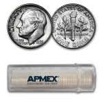 1955-D Roosevelt Dime 50-Coin Roll BU