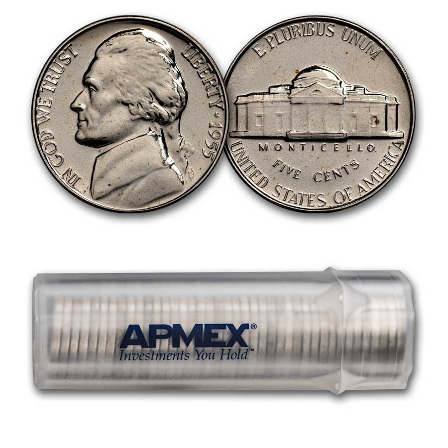 1955 Jefferson Nickel 40-Coin Roll Proof
