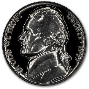 1955 Jefferson Nickel Gem Proof