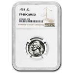 1955 Jefferson Nickel PF-68 Cameo NGC