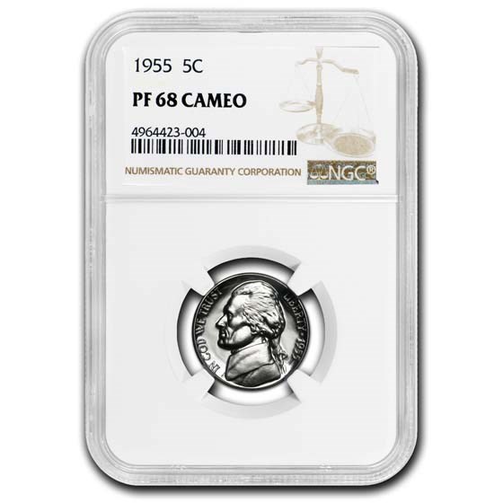 1955 Jefferson Nickel PF-68 Cameo NGC