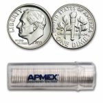 1955 Roosevelt Dime 50-Coin Roll Proof