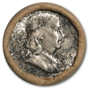 1956 Franklin Half Dollar 20-Coin Roll BU (Bank Wrapped)