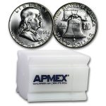 1956 Franklin Half Dollar 20-Coin Roll BU