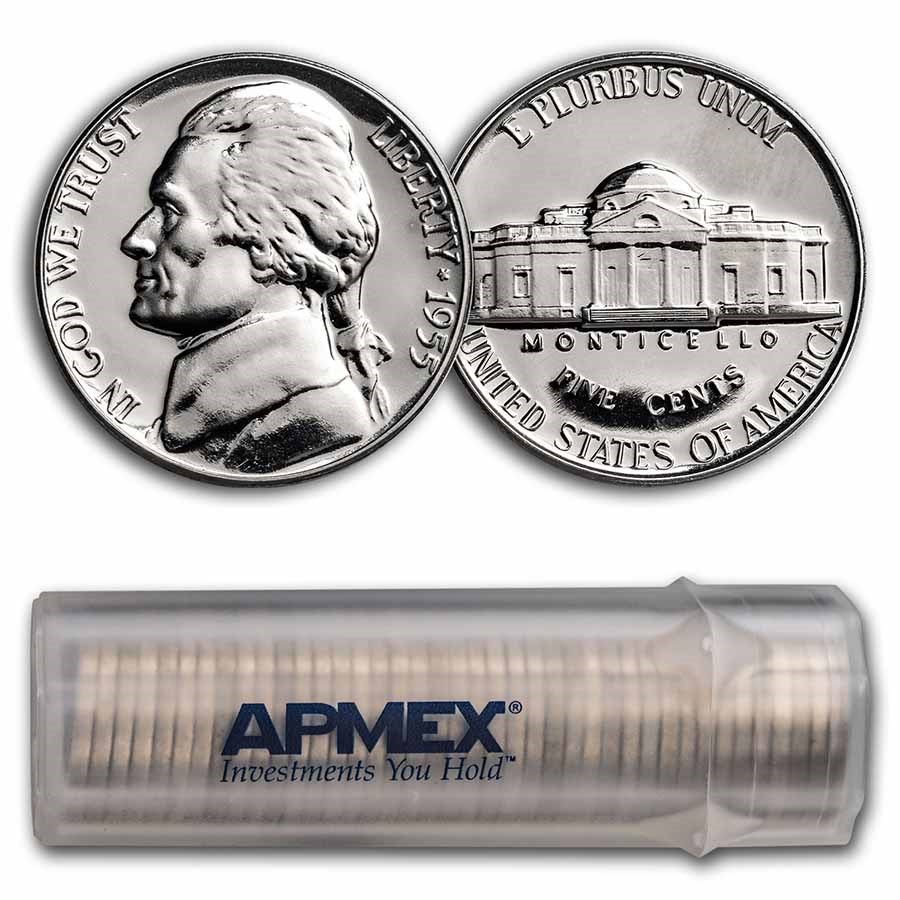 1956 Jefferson Nickel 40-Coin Roll Proof