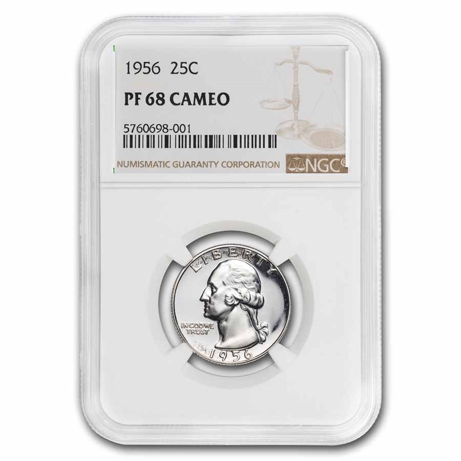 1956 Washington Quarter PF-68 CAMEO NGC