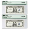 1957 $1.00 Silver Cert CU-68 PPQ PCGS (Fr#1619) 2 consecutive