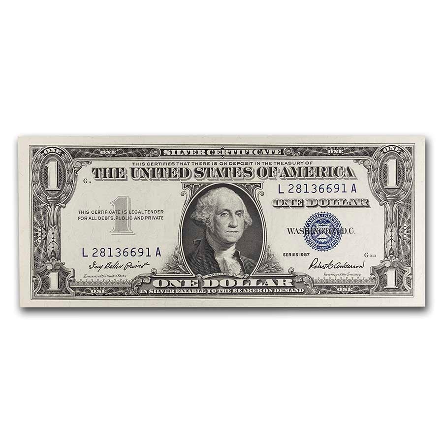 1957 $1.00 Silver Certificate AU (Fr#1619)