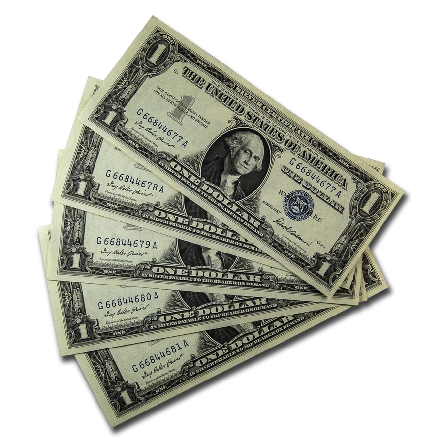1957 $1.00 Silver Certificate CU (Fr#1619) 24 Consecutive