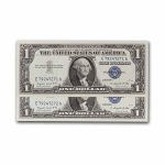 1957-A $1.00 Silver Certificate CCU (Fr#1620) 2 Consecutive