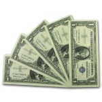 1957-B $1.00 Silver Certificate CCU (Fr#1621) 5 Consecutive