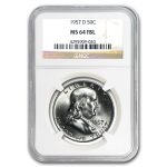 1957-D Franklin Half Dollar MS-64 NGC (FBL)