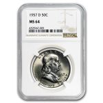 1957-D Franklin Half Dollar MS-64 NGC