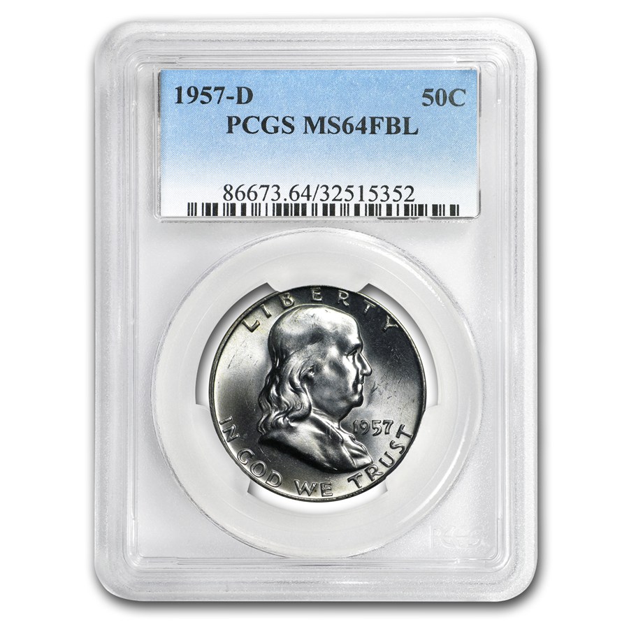 1957-D Franklin Half Dollar MS-64 PCGS (FBL)