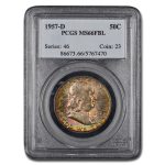 1957-D Franklin Half Dollar MS-66 PCGS (FBL)
