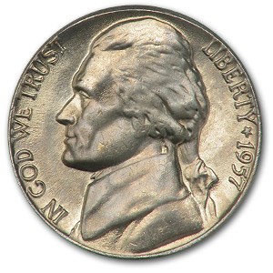 1957-D Jefferson Nickel BU