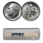 1957-D Roosevelt Dime 50-Coin Roll BU