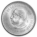 1957 Mexico Silver 10 Pesos Juarez BU