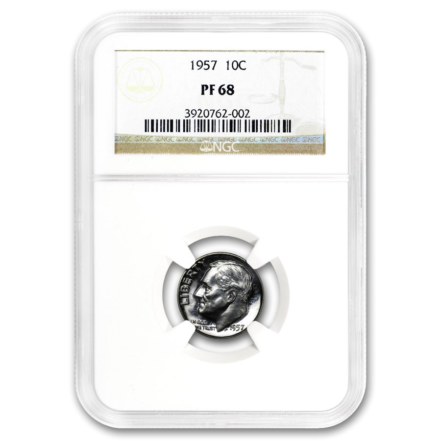 1957 Roosevelt Dime PF-68 NGC
