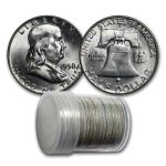 1958-D Franklin Half Dollar 20-Coin Roll BU