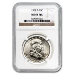1958-D Franklin Half Dollar MS-64 NGC (FBL)
