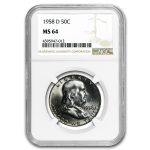 1958-D Franklin Half Dollar MS-64 NGC