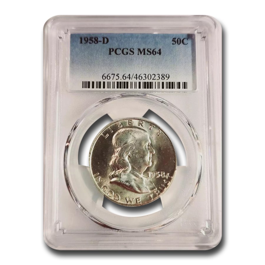 1958-D Franklin Half Dollar MS-64 PCGS